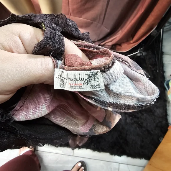 Free People Floral Maxi Skirt in Pink and Brown - Picture 4 of 5